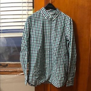Navy and Green long sleeve shirt
